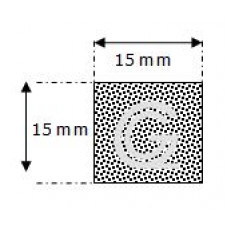 Rechthoekig mosrubber snoer | 15 x 15 mm | rol 50 meter